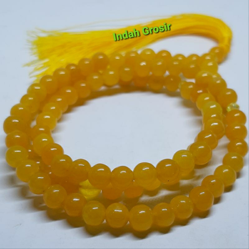 Tasbih batu giok kuning 6mm 99butir natural