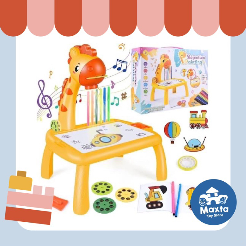 Meja Belajar Proyektor Anak Karakter Jerapah