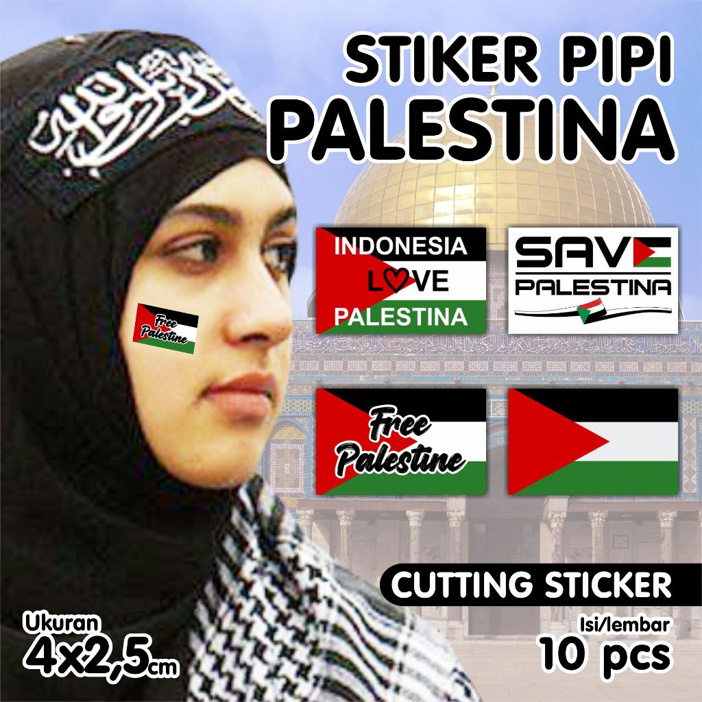 

Sticker Pipi Palestina - Tempelan Pipi Bendera palestine