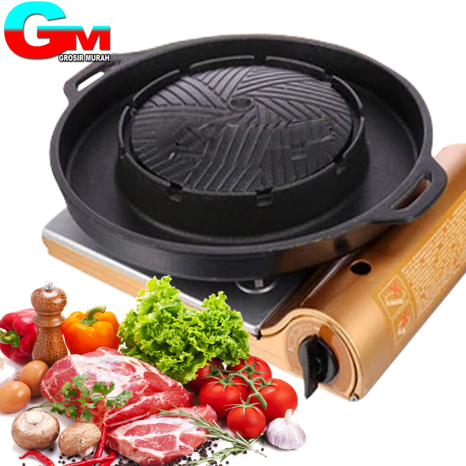Promo BBQ Plate Korean / Grill Pan Korea Barbecue Multifungsi Alat Steamboat Shabu Hot Pot Grill Pan