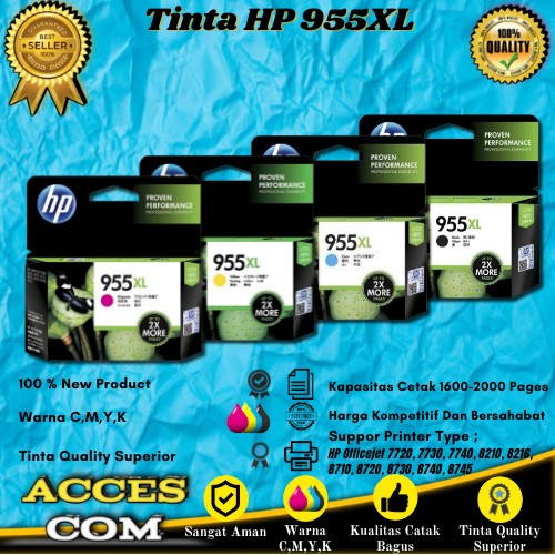 Tinta Cartridge HP 955XL 955 XL Printer Officejet 7720 7730 7740 8210 8216 8710