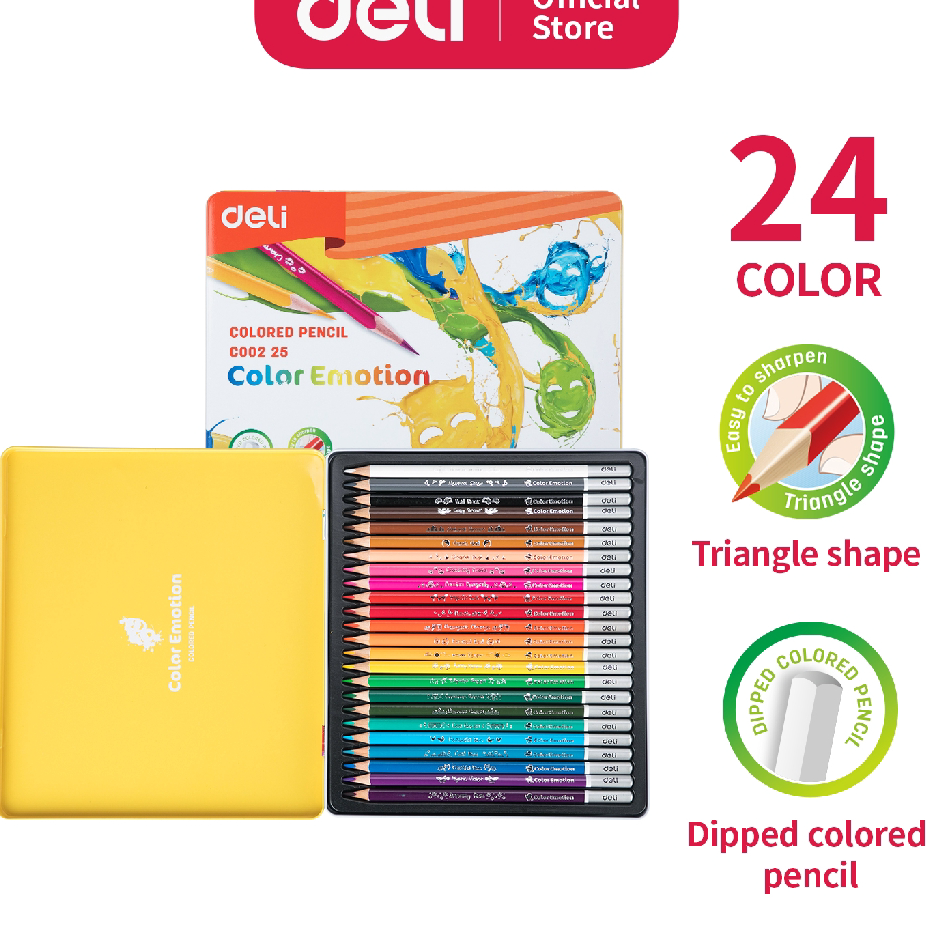 

Best Product Deli Pensil Warna Halus 24 Warna Bentuk Segitiga Ergonomis EC00225 Best Produk