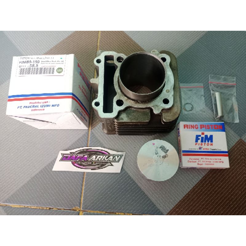 blok Buring piston 58,5 pen 13 komplit full Mio J, mio GT, soul GT 115, Fino 115, X-Ride 115 (kepala