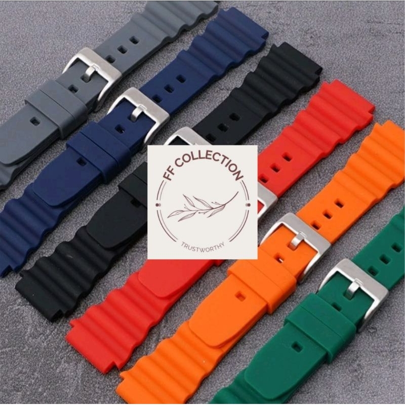 Strap tali jam tangan SEIKO DIVER Rubber Silikon silicon  20mm 22mm  kwalitas original