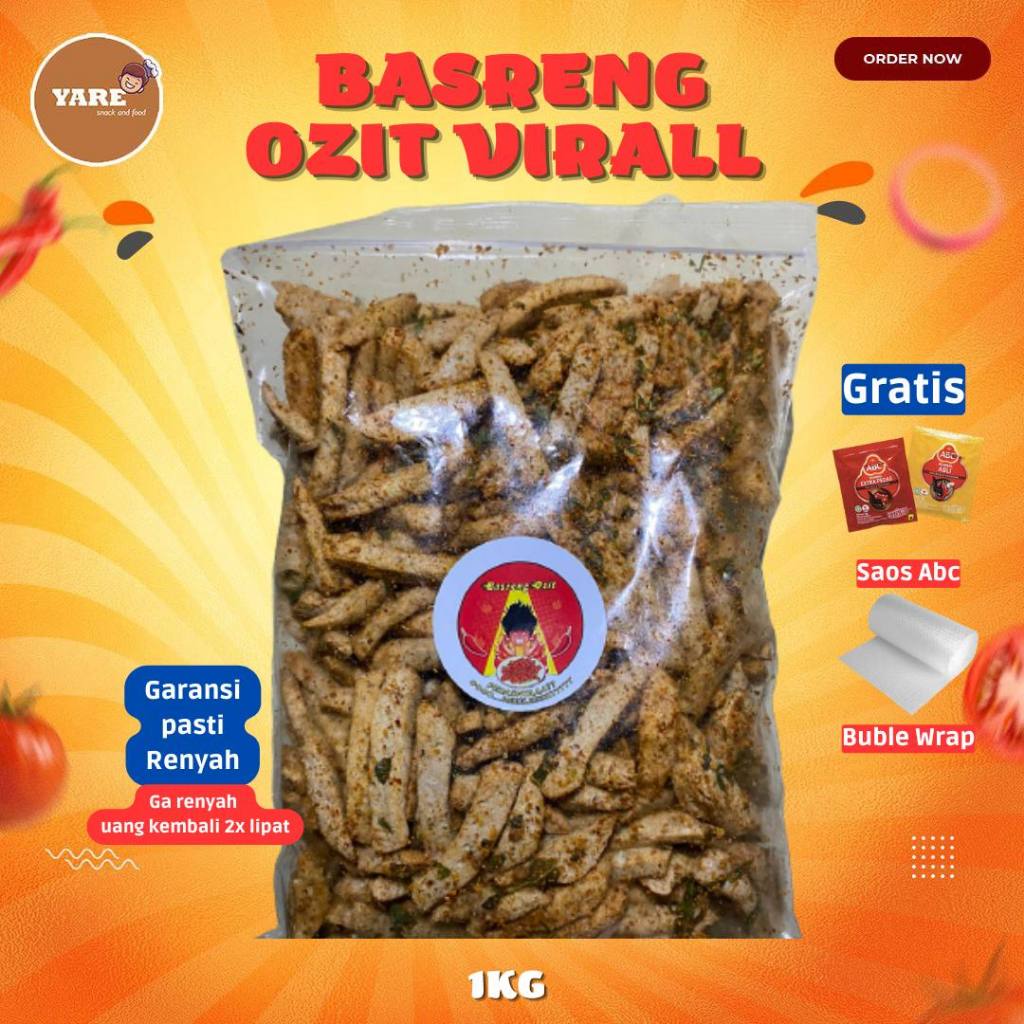 

Basreng/Baso Goreng Ozit Stik Pedas Gila Daun Jeruk 1kg