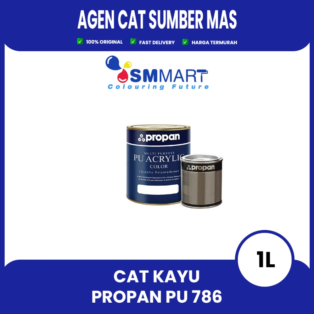 PROPAN MULTIPURPOSE PU 786 ACRYLIC WARNA WHITE GLOSS/ DOFF/ SATIN 1LITER