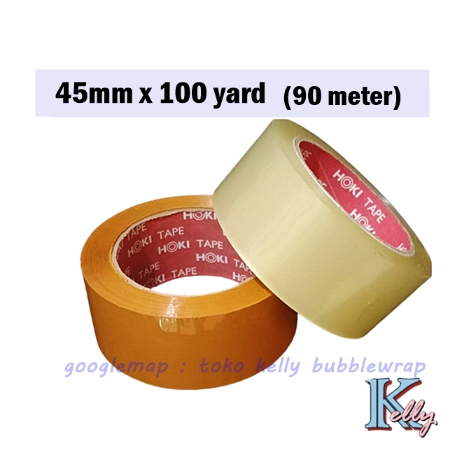 

[X15] 100 YARD Lakban OPP 45mm plakban bening transparan HOKI 90 meter 45X100 45X90