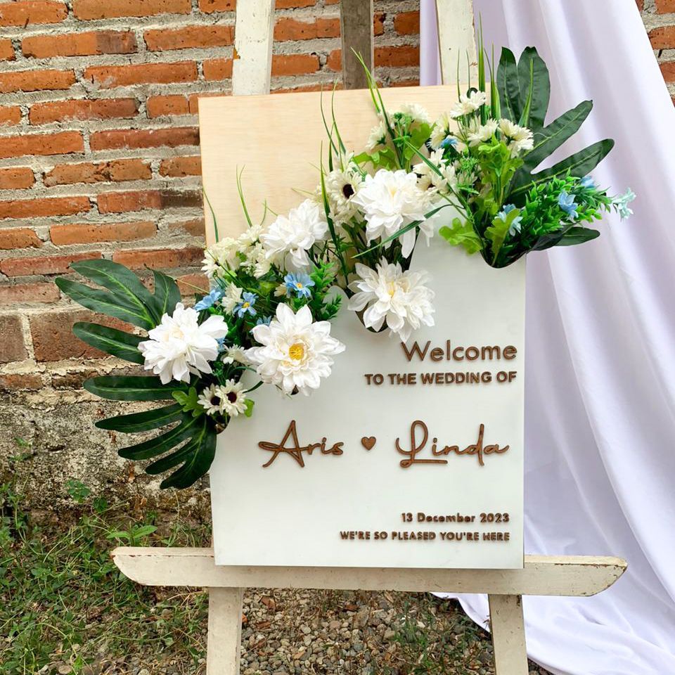 akrilik wedding sign / welcome sign / akrilik sign / papan ucapan / dekorasi lamaran