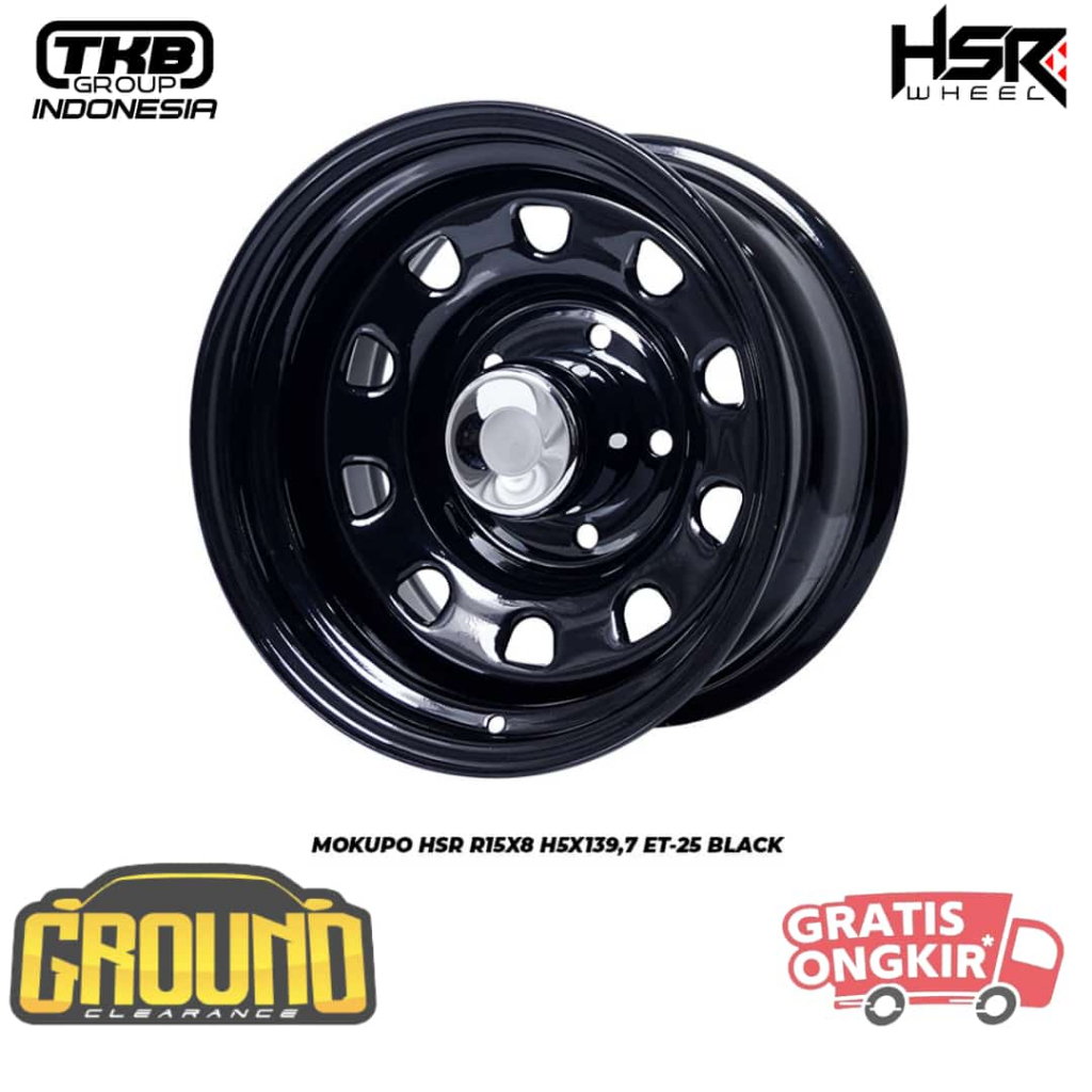 VELG MOBIL R15 DAYTONA PNP KATANA,ESCUDO,TAFT R15 BAUT 5 LEBAR 8 INCI HITAM