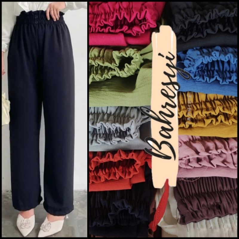 KULOT BASIC CRINGKLE KANCING TERMURAH // CELANA KULOT CRINGKLE TALI SERUT HIGHWIST