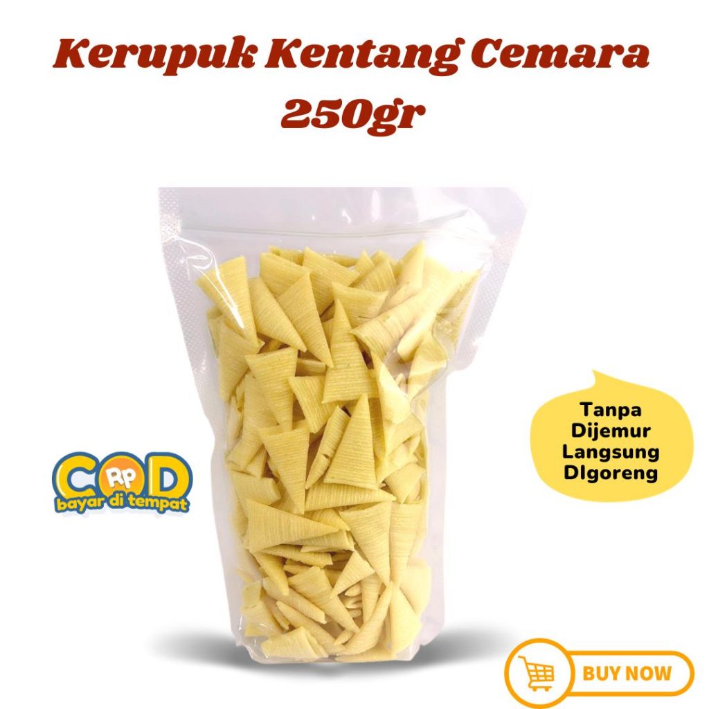 

Kerupuk Kentang / Potato Cemara Mentah 250gr