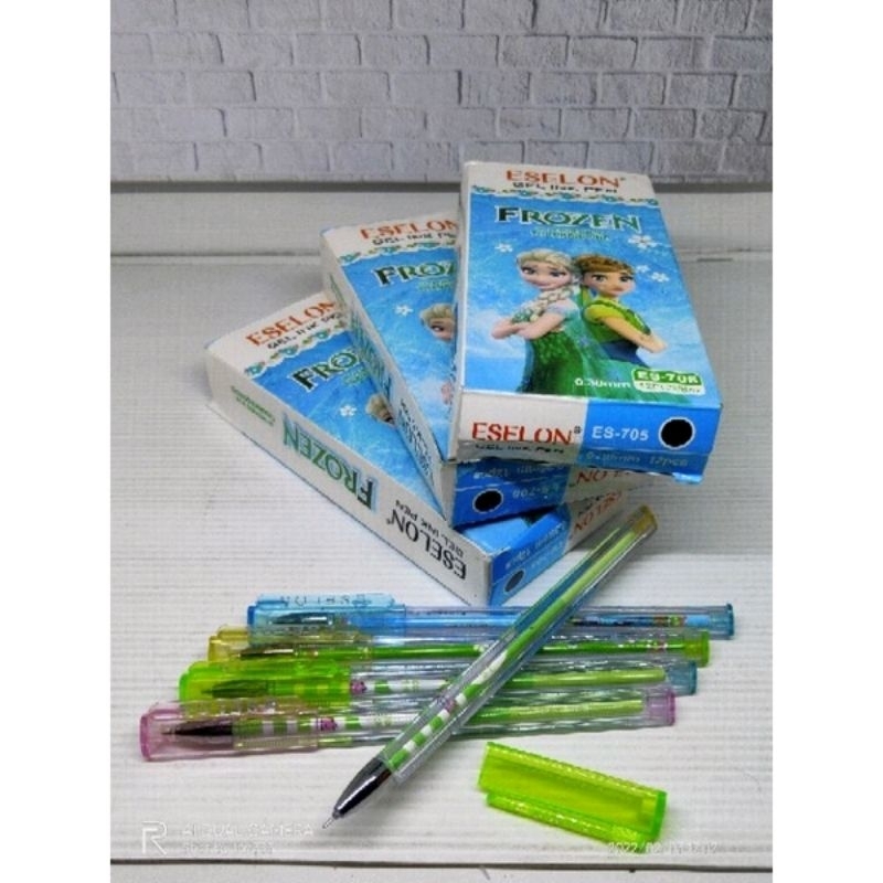 pulpen/bulpen/ballpoin/pena gel eselon Frozen 0.35 isi 1 lusin/12 pcs