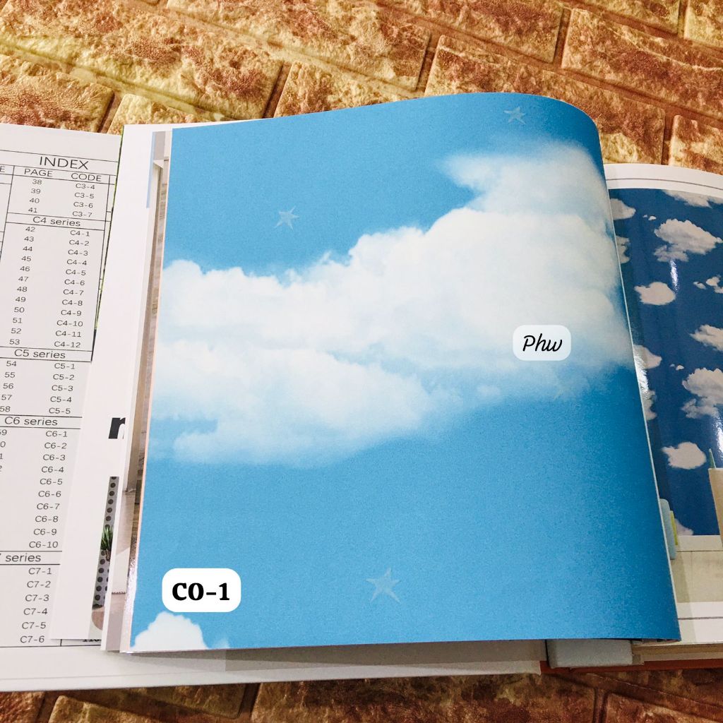 WALLPAPER DINDING MOTIF AWAN BIRU WALLPAPER PLAFON 3D CHROMA