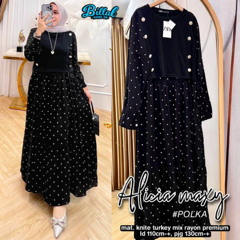 READY JS. ALICIA MAXY POLKA | PAKIS LABEL JASMINE KNIT MIX RAYON