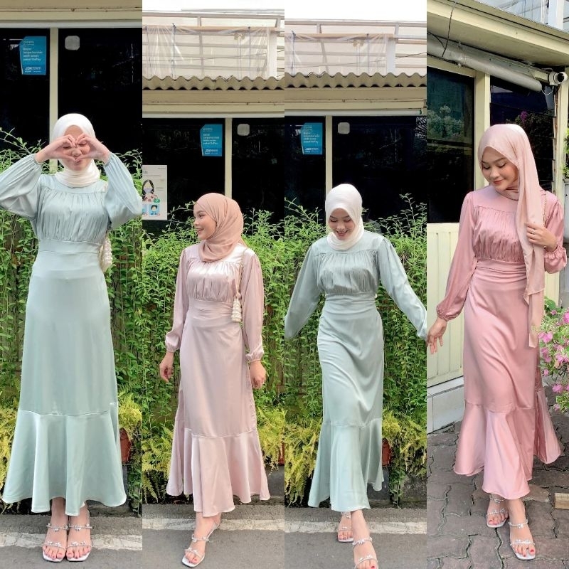 Danisa Mermaid Dress Original Product | Long Dress Kondangan Bahan Armani Silk