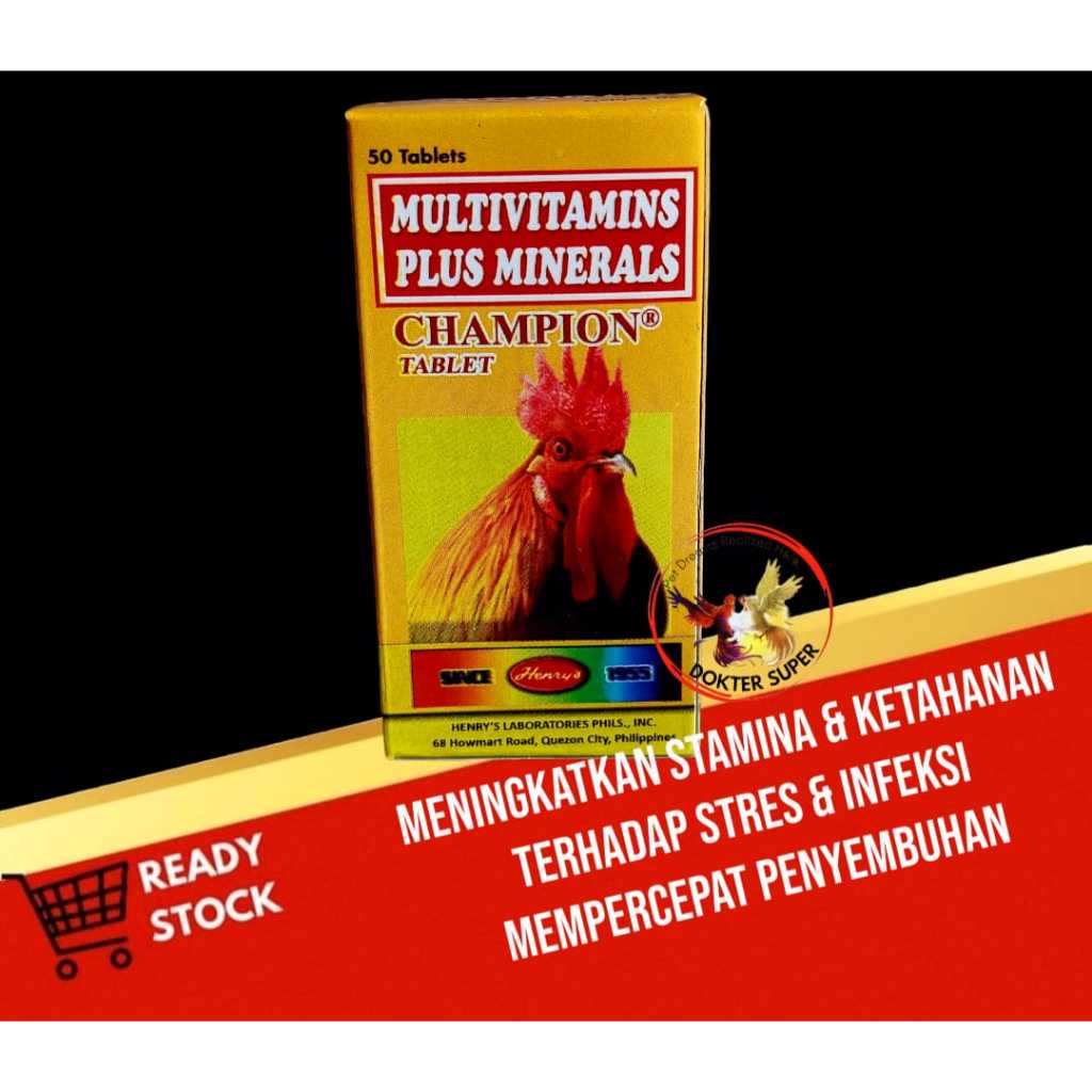 NEW CHAMPION Multivitamin Vitamin Obat Ayam Aduan Taji Ayam 50 Pil
