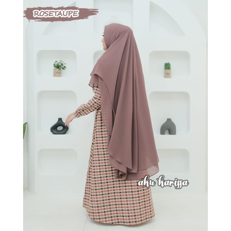 GAMIS Syar'i Terbaru MOTIF KOTAK KHIMAR 2 LAYER JUMBO CERUTY BABYDOLL Bahan Syakila Premium TERBARU 