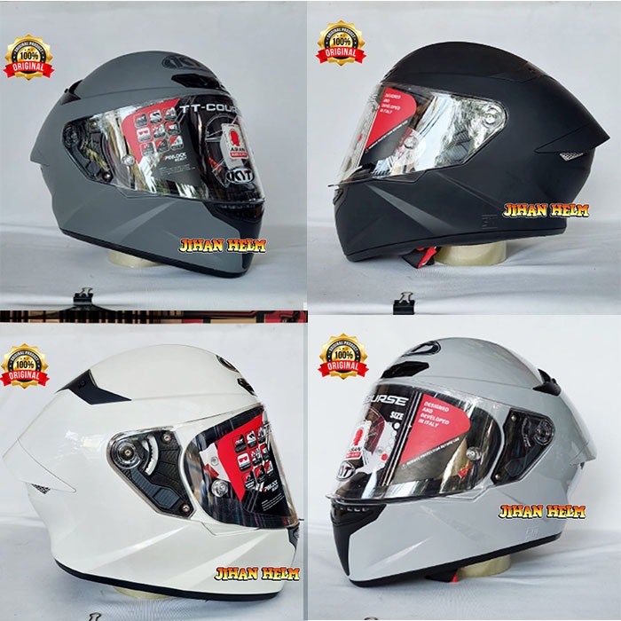 HELM KYT TT COURSE FULL FACE SOLID TTC POLOS ORIGINAL TERBARU