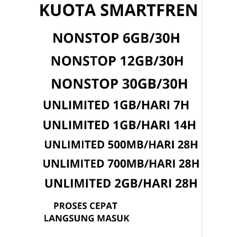 ISI ULANG KUOTA SMARTFREN NONSTOP UNLIMITED