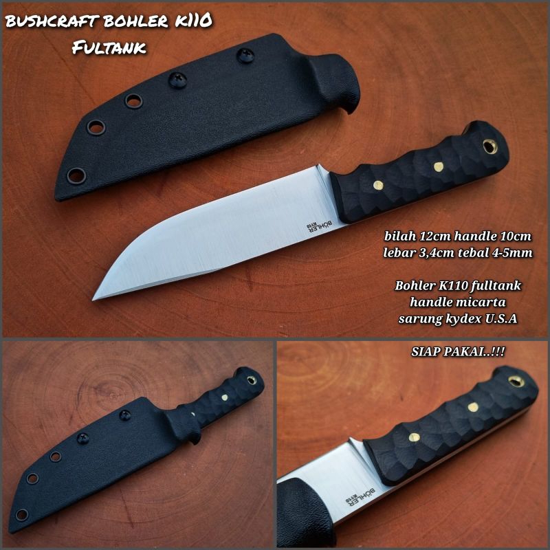Buscraft Bohler K110 Handle Jepit Micarta Sarung Kydex