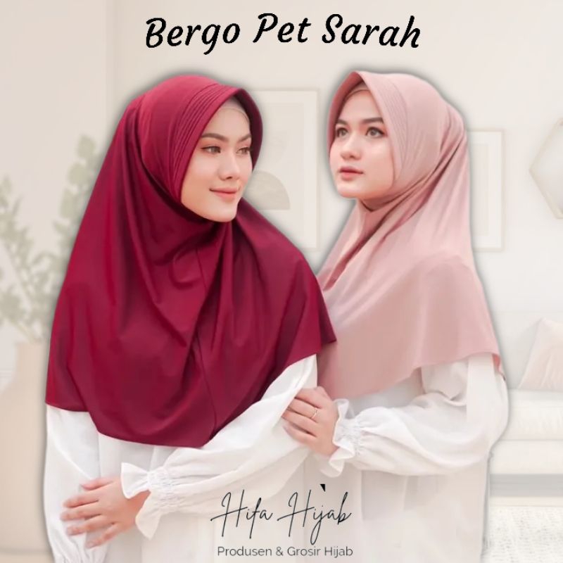 Kerudung Bergo Pet Tebal / Khimar Pet Instan Jersey