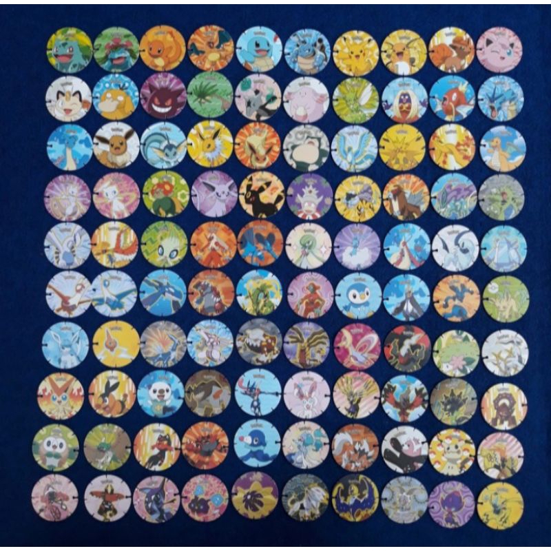 Tazos Pokemon Coin Chiki Balls Fullset 100pcs