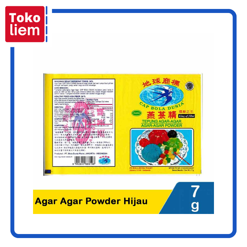 

Bola Dunia Agar Agar Powder Hijau 7G