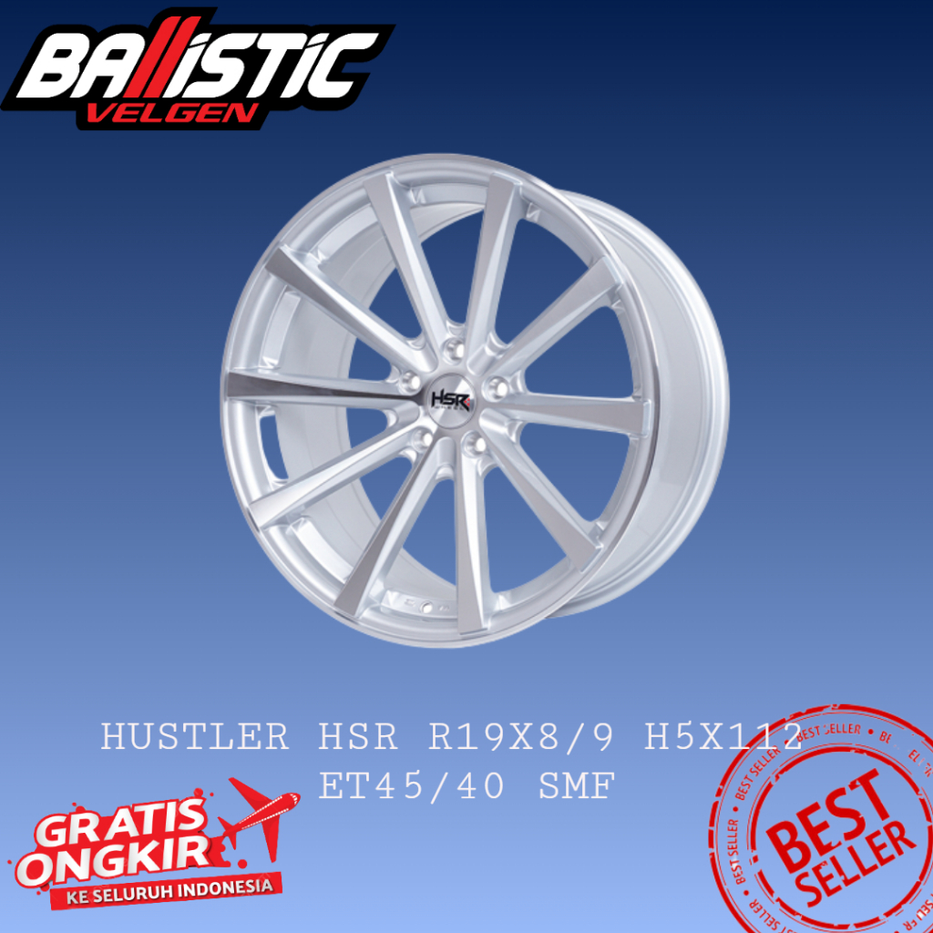 Velg Mobil Celong HSR Ring 19 Hustler Lebar 8/9 Lubang Baut 5x112 Silver