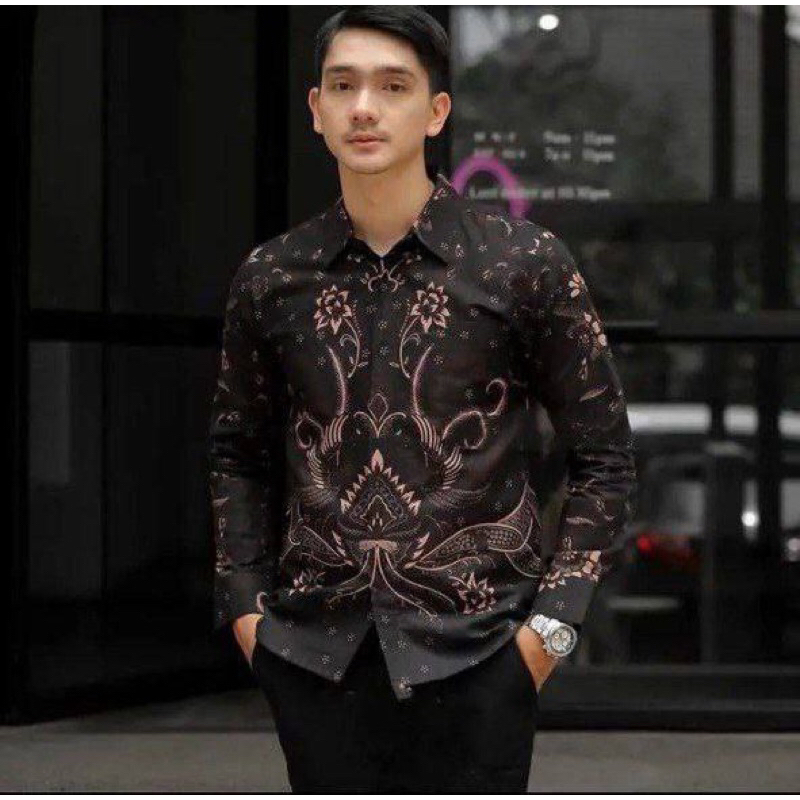 TERBARU Couple sweet || couple batik ayah dan anak cowok BATIK Hitam Bati Hitam Coklat Kemeja Batik Dewasa Kemeja batik kid’s Kemeja