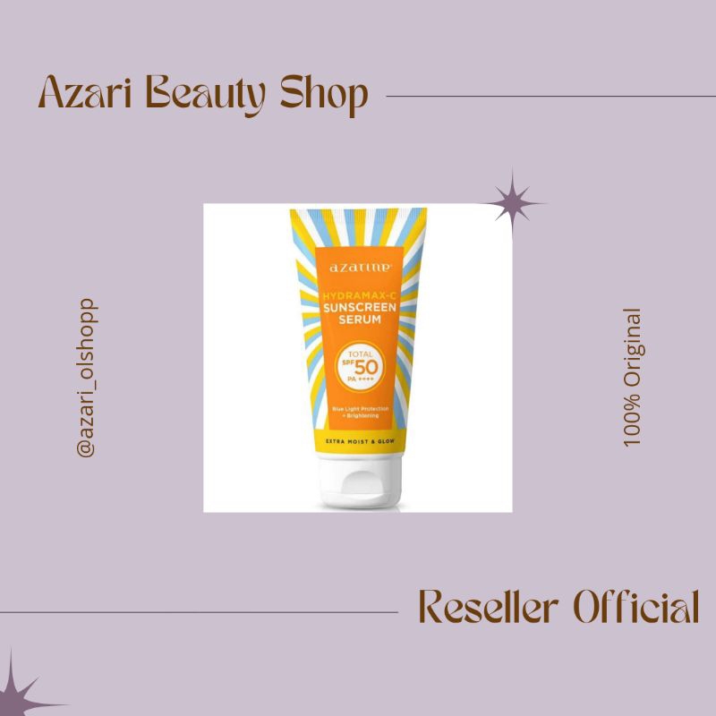 Azarine Hydramax C Sunscreen Serum SPF 50 PA ++++ 45ml - Reseller Official [READY STOCK]