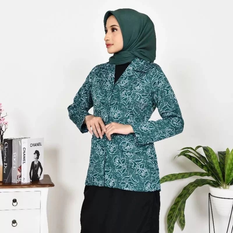 Baju Pkk nasional // baju batik pkk warna ijo tosca // baju pkk terbaru // atasan blouse