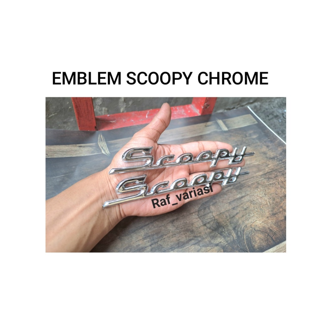 emblem scoopy chrome / emblem scoopy fi karbu / emblem scoopy / honda scoopy