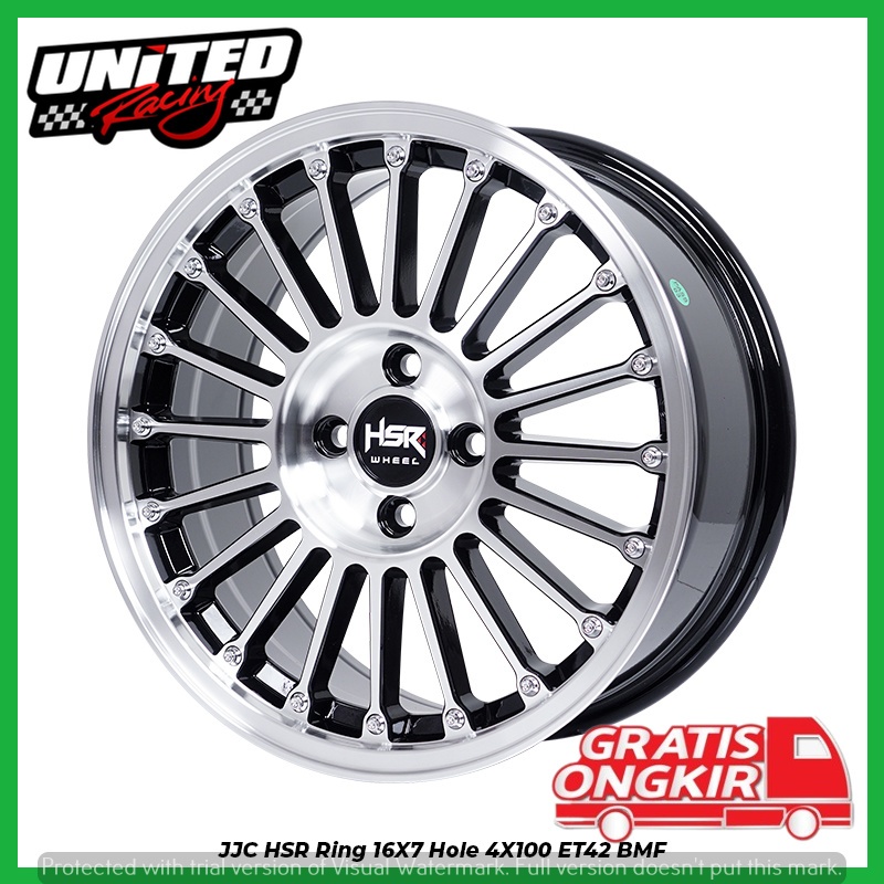 VELG MOBIL HSR JJC RING 16 BLACK POLLISH R16 PELEK RACING UNTUK VIOS ETIOS VALCO SOLUNA
