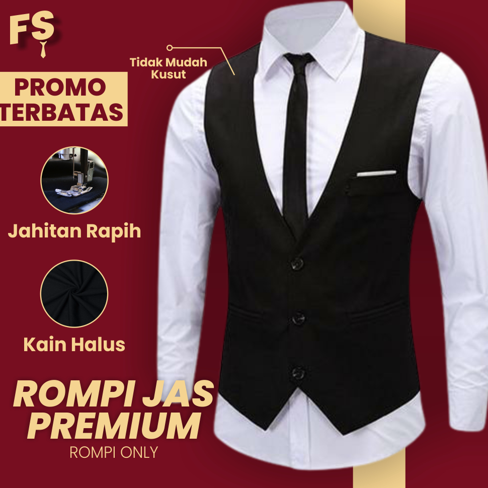 Terbagus.. ROMPI JAS FORMAL PRIA COWOK FORMAL - HITAM MERAH PUTIH ABU