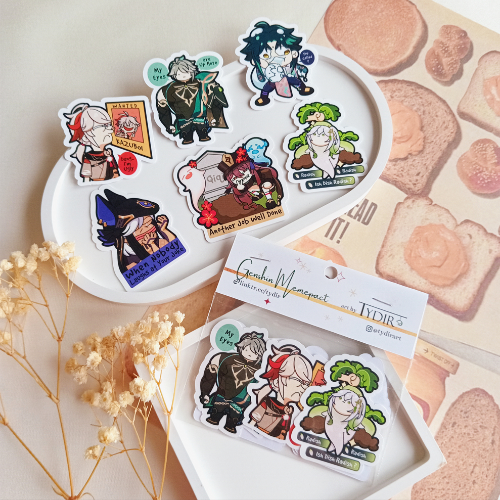 [TYDIR] Genshin Memepact Sticker Pack - Waterproof Genshin Impact Meme Sticker Set - Alhaitham Xiao 