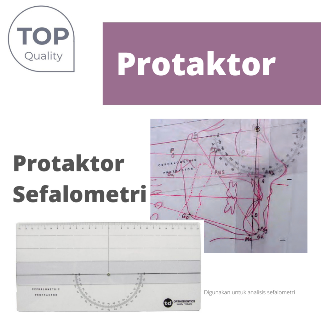 Protraktor Sefalometri Ortodonti / Busur Sefalometri