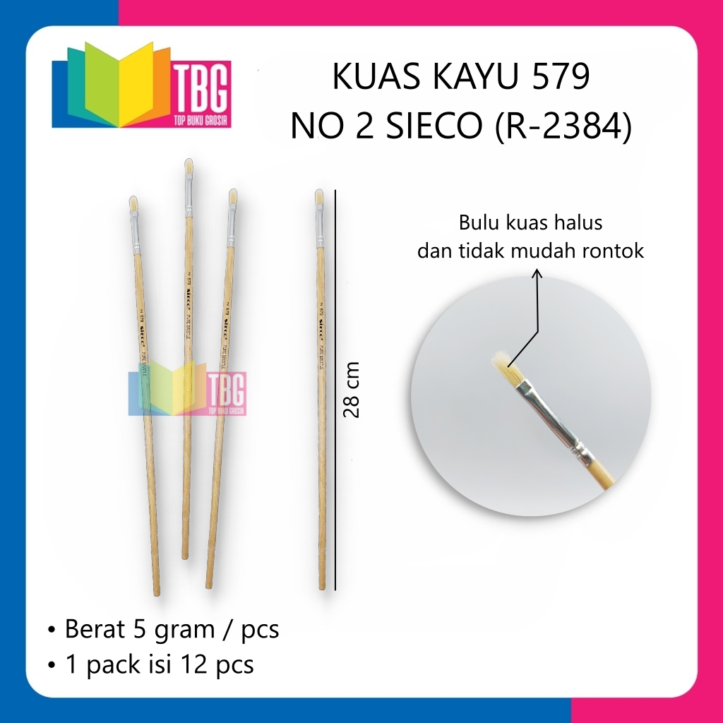 

1 PCS KUAS KAYU 579 NO 2 SIECO/ BRUSH / KUAS LUKIS (R-2384)