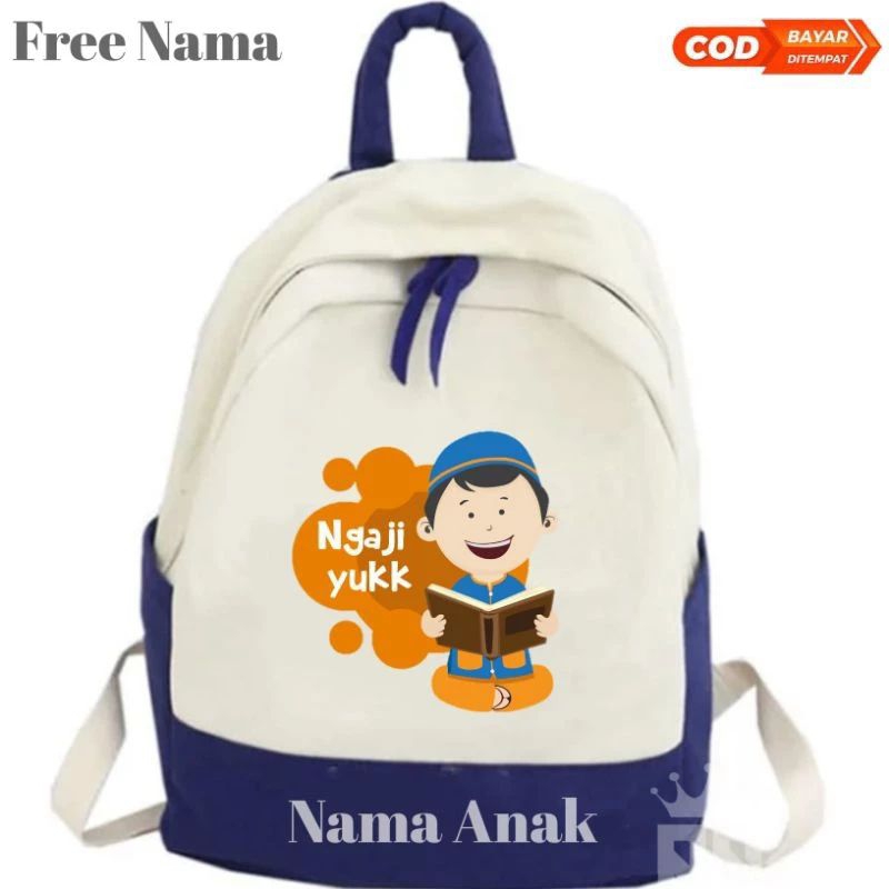 TAS COSTUM SEKOLAH DAN MENGAJI ANAK (FREE NAMA)