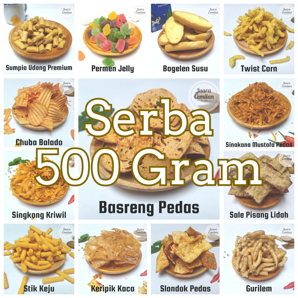 

SNACK KILOAN/ANEKA SNACK/SNACK GROSIRAN/SNACK SERBA 500GR