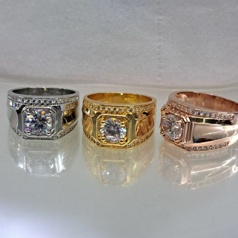 Cincin Pria Titanium Lapis Kristal Berlian Permata Diamond (55)