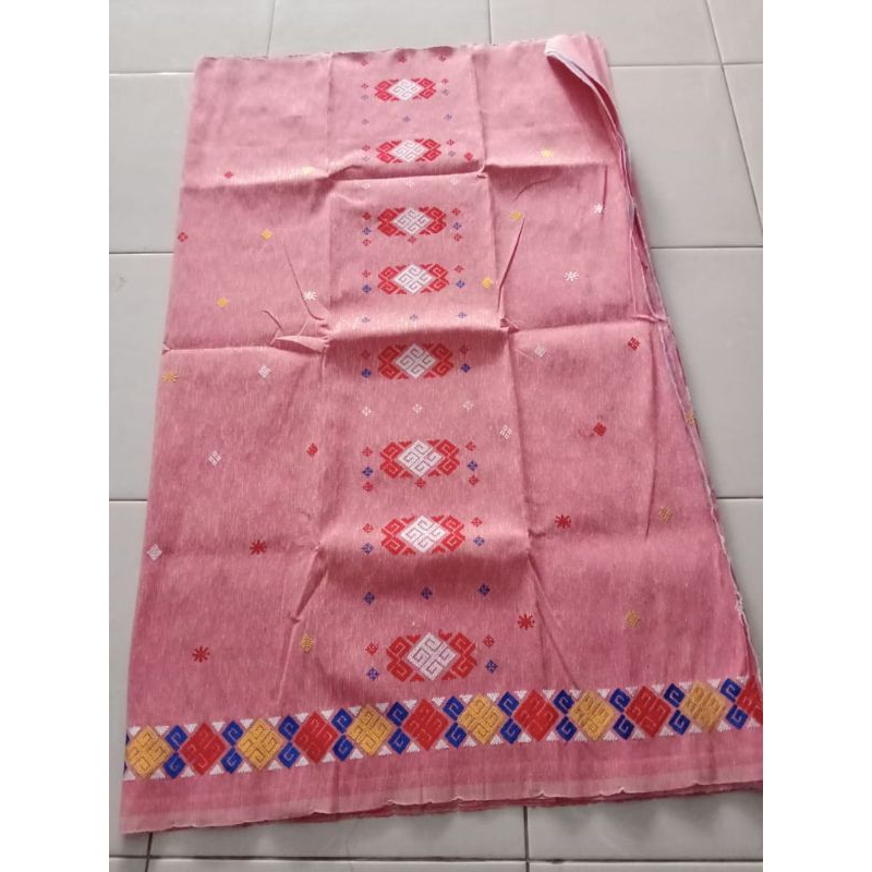 KAIN TENUN JEPARA MOTIF TORAJA PINK