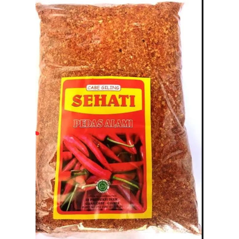 

HG SEHATI ( 1KG ) CABE BUBUK KASAR SEHATI KUALITAS PEDAS UNTUK SEMUAJENIS BAHAN MKANAN PEDAS