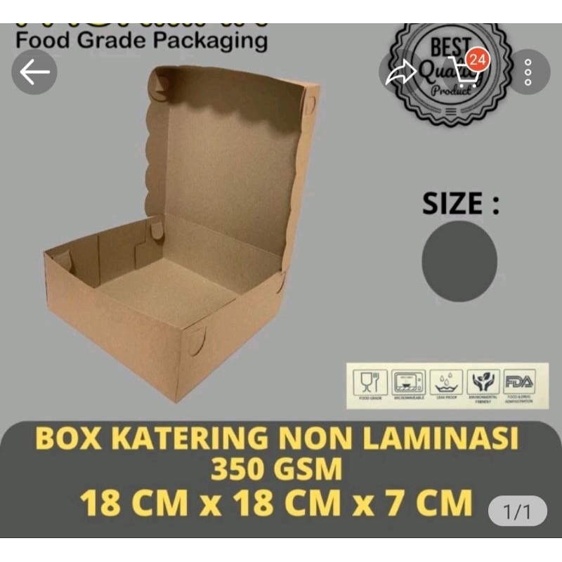 

Box Nasi 18x18x7 (350GSM) / Dus Kraf 18x18x7 (350GSM)