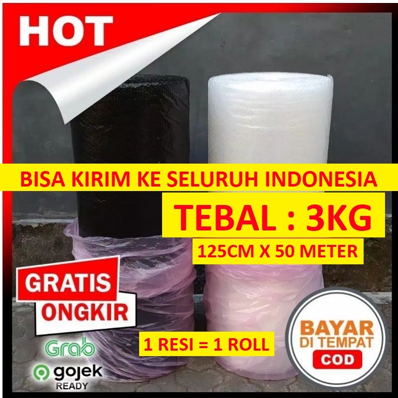 

BUBBLE WRAP ROLL 125CM X 50 METER HITAM BENING MURAH