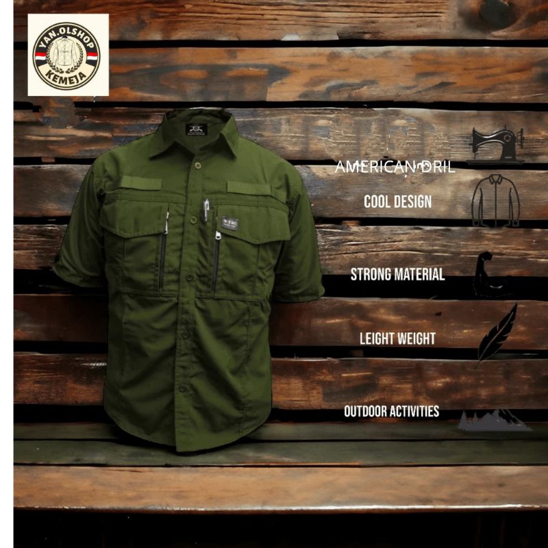 Kameja  W-Tac Lengan pendek Bahan American Drill size S M L Xl XXl