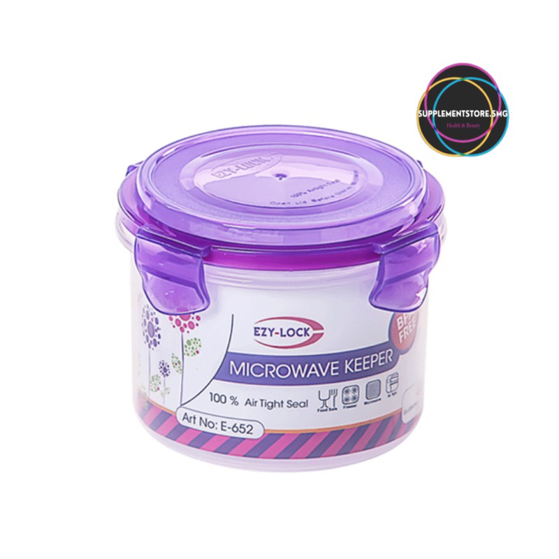 

Multifunction Foodlock BPA Free Kotak Makanan Bundar Food Keeper Ezy Lock 800ml BIRU