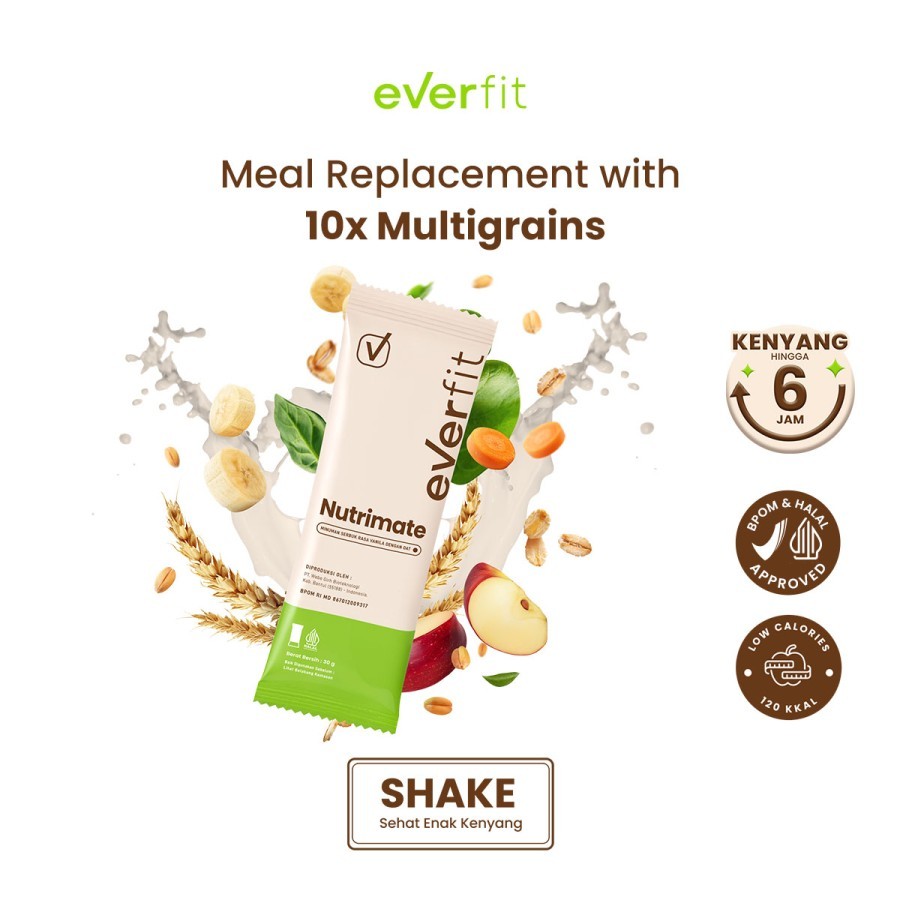 

Everfit Nutrimate Meal Replacement dengan Oat 1 Sachet - Vanila
