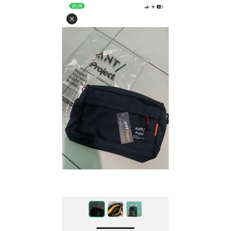 Ant Project Tas selempang pouch bag -hitam