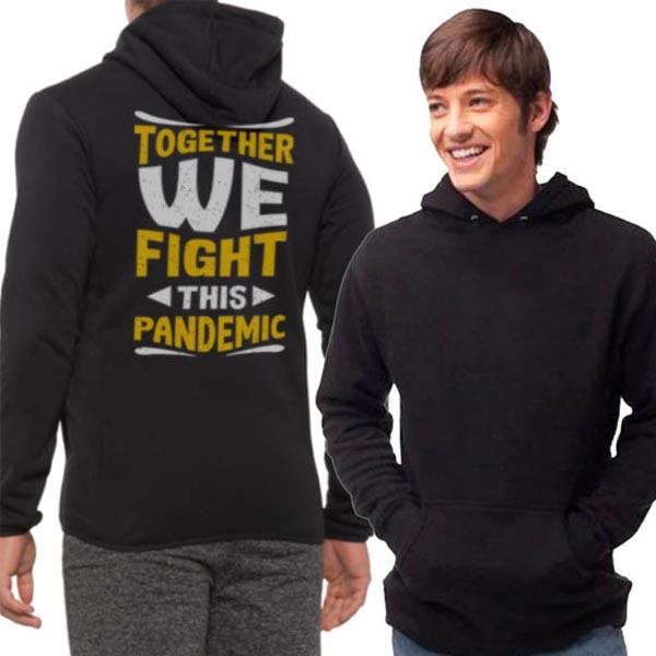 Jaket Hoodie Together We Fight This Pandemic Hoodie Jumper Bahan Cotton Fleece