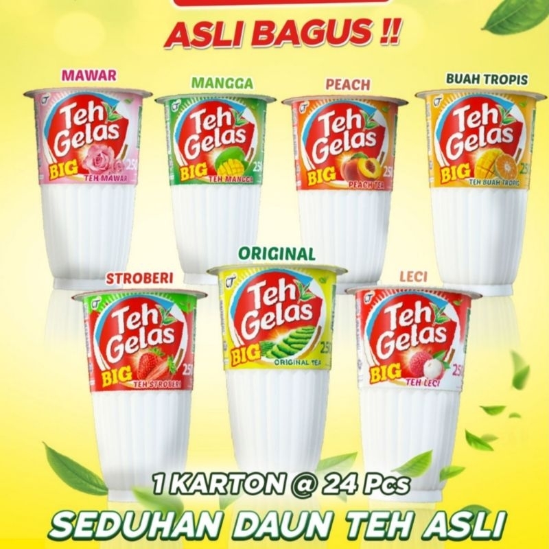 

teh gelas big ori gula batu mawar markisa tropis apel peach